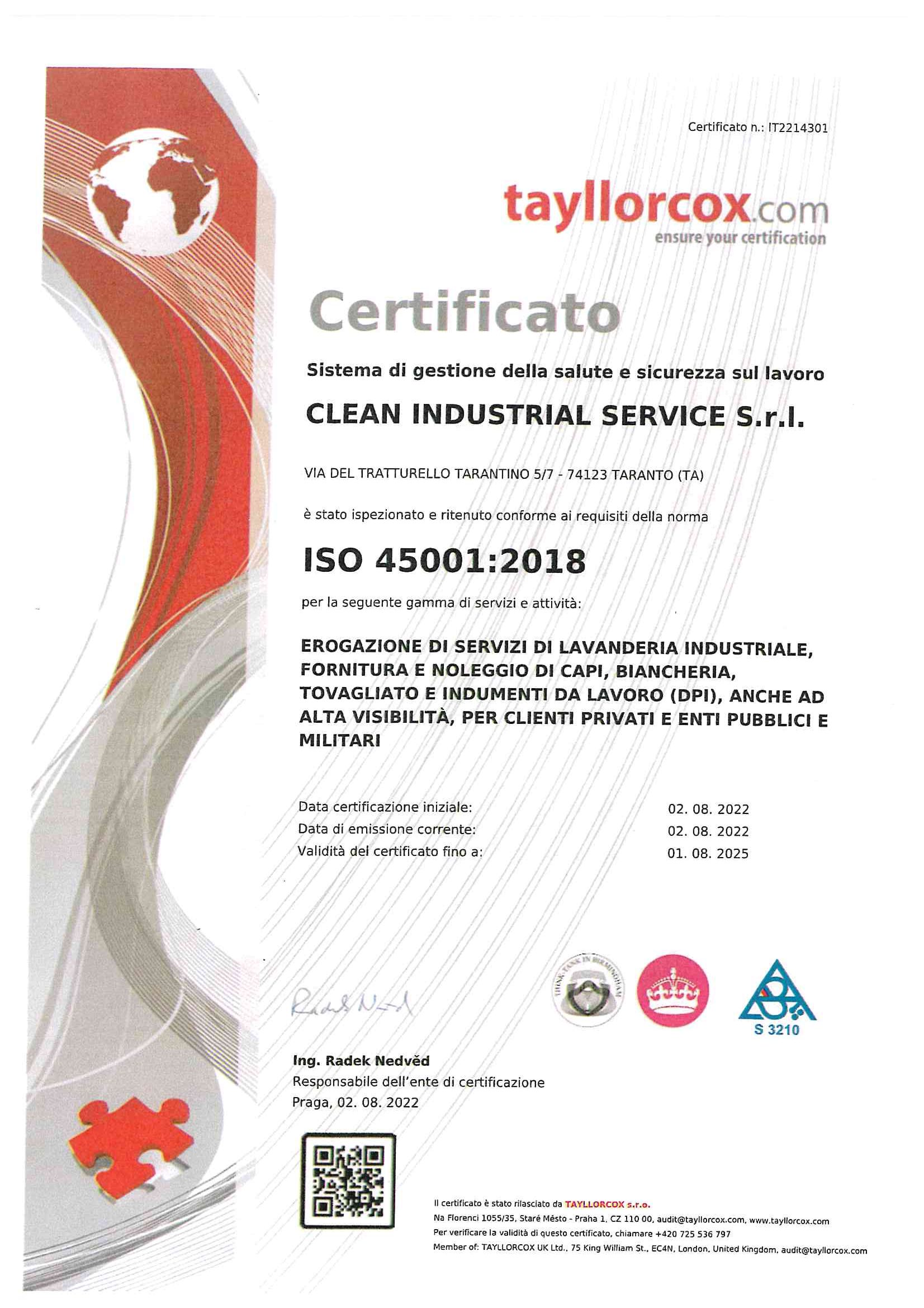 Certificazione Lavanderia Fanelli