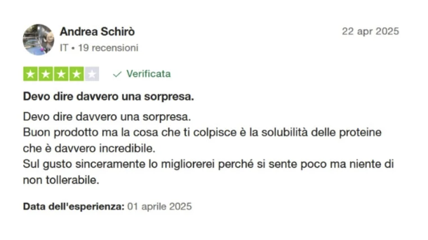 Immagine rappresentante una recensione dei clienti