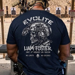 T-shirt Teschio di profilo - blu