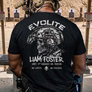 T- shirt Teschio di profilo - nero