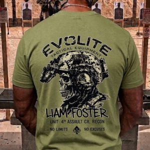 T-shirt Teschio di profilo verde